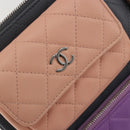 CHANEL Matelasse Clutch Bag Lamb Skin Gray Silver CC Auth 191479SM-19