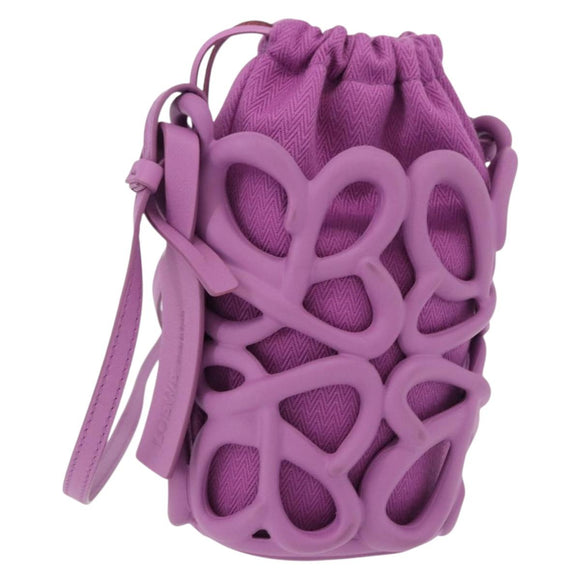 LOEWE Inflatable Pocket Bag Shoulder Bag Canvas Purple Auth 191480M