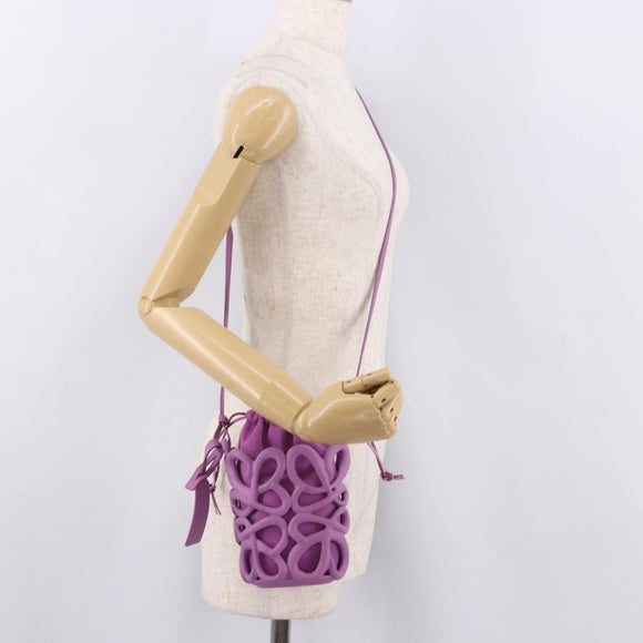 LOEWE Inflatable Pocket Bag Shoulder Bag Canvas Purple Auth 191480M