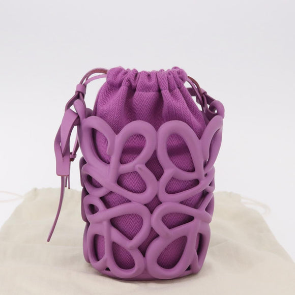 LOEWE Inflatable Pocket Bag Shoulder Bag Canvas Purple Auth 191480M
