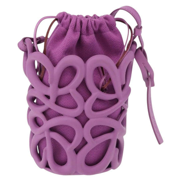 LOEWE Inflatable Pocket Bag Shoulder Bag Canvas Purple Auth 191480M