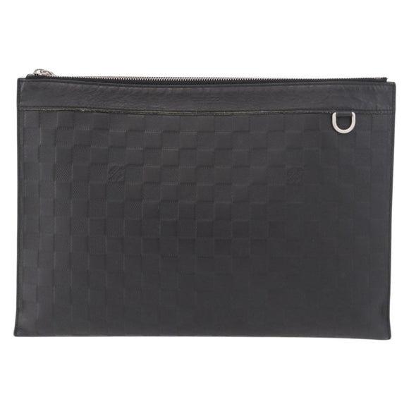 LOUIS VUITTON Damier Infini Pochette Discovery Black N60112 LV Auth 191488