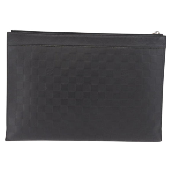 LOUIS VUITTON Damier Infini Pochette Discovery Black N60112 LV Auth 191488
