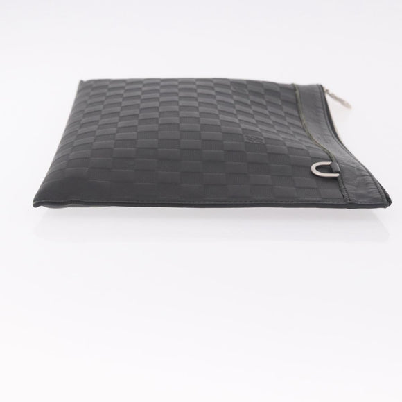 LOUIS VUITTON Damier Infini Pochette Discovery Black N60112 LV Auth 191488