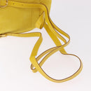Salvatore Ferragamo Gancini Backpack Suede Yellow Gold Auth 191490A-9