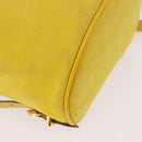 Salvatore Ferragamo Gancini Backpack Suede Yellow Gold Auth 191490A-16
