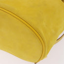 Salvatore Ferragamo Gancini Backpack Suede Yellow Gold Auth 191490A-17
