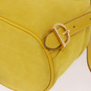 Salvatore Ferragamo Gancini Backpack Suede Yellow Gold Auth 191490A-10