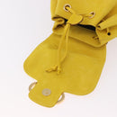 Salvatore Ferragamo Gancini Backpack Suede Yellow Gold Auth 191490A-20