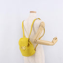 Salvatore Ferragamo Gancini Backpack Suede Yellow Gold Auth 191490A-24