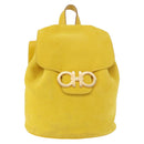 Salvatore Ferragamo Gancini Backpack Suede Yellow Gold Auth 191490A-13
