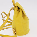 Salvatore Ferragamo Gancini Backpack Suede Yellow Gold Auth 191490A-4