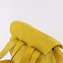 Salvatore Ferragamo Gancini Backpack Suede Yellow Gold Auth 191490A-7
