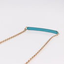 Salvatore Ferragamo Gancini Chain Shoulder Bag Leather Blue Gold Auth 191493A-8