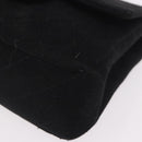 CHANEL Mini Matelasse 17 Chain Shoulder Bag Cotton Black Gold CC Auth 191494A-12