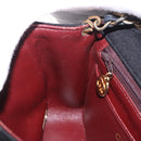 CHANEL Mini Matelasse 17 Chain Shoulder Bag Cotton Black Gold CC Auth 191494A-22