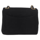 CHANEL Mini Matelasse 17 Chain Shoulder Bag Cotton Black Gold CC Auth 191494A-3