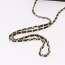CHANEL Mini Matelasse 17 Chain Shoulder Bag Cotton Black Gold CC Auth 191494A-8