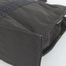 HERMES Her Line MM Hand Bag Canvas Gray Silver Auth 191495A-12