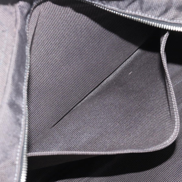 HERMES Her Line MM Hand Bag Canvas Gray Silver Auth 191495A