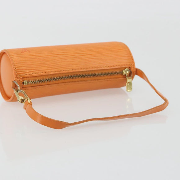 LOUIS VUITTON Epi Soufflot Pouch Accessory Pouch Orange Mandarin LV Auth 191498A