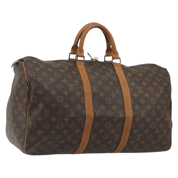 LOUIS VUITTON Monogram Keepall 50 Boston Bag M41426 LV Auth 191503