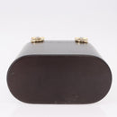 Salvatore Ferragamo Gancini Hand Bag Wood Brown Gold Auth 191507V-11