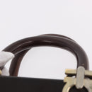 Salvatore Ferragamo Gancini Hand Bag Wood Brown Gold Auth 191507V-8