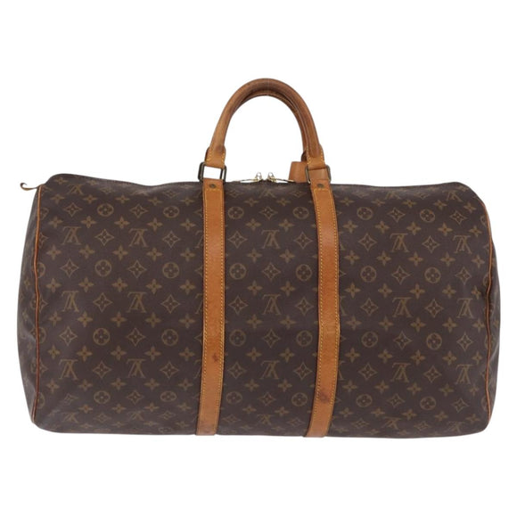 LOUIS VUITTON Monogram Keepall 55 Boston Bag M41424 LV Auth 191508