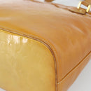 LOUIS VUITTON Monogram Vernis Houston Hand Bag Beige M91004 LV Auth 191516-15