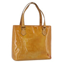 LOUIS VUITTON Monogram Vernis Houston Hand Bag Beige M91004 LV Auth 191516-1