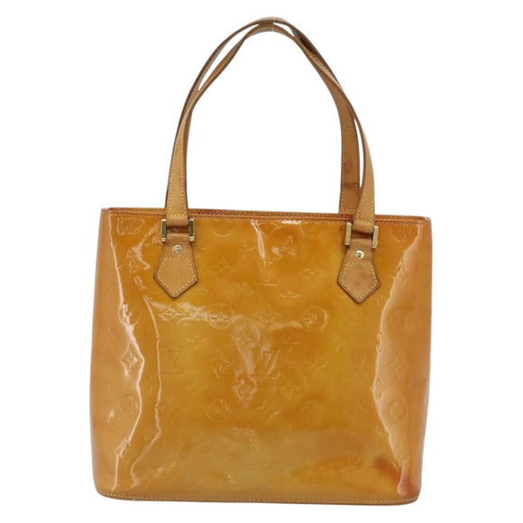 LOUIS VUITTON Monogram Vernis Houston Hand Bag Beige M91004 LV Auth 191516