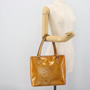 LOUIS VUITTON Monogram Vernis Houston Hand Bag Beige M91004 LV Auth 191516-23