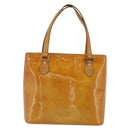 LOUIS VUITTON Monogram Vernis Houston Hand Bag Beige M91004 LV Auth 191516-2