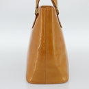 LOUIS VUITTON Monogram Vernis Houston Hand Bag Beige M91004 LV Auth 191516-3