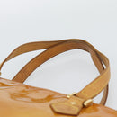 LOUIS VUITTON Monogram Vernis Houston Hand Bag Beige M91004 LV Auth 191516-8