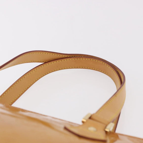 LOUIS VUITTON Monogram Vernis Houston Hand Bag Beige M91004 LV Auth 191517