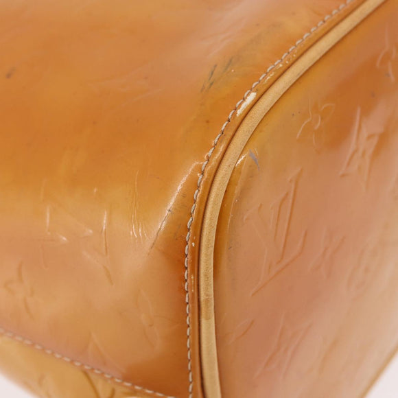 LOUIS VUITTON Monogram Vernis Houston Hand Bag Beige M91004 LV Auth 191517