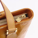 LOUIS VUITTON Monogram Vernis Houston Hand Bag Beige M91004 LV Auth 191517-19