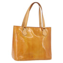 LOUIS VUITTON Monogram Vernis Houston Hand Bag Beige M91004 LV Auth 191517-1