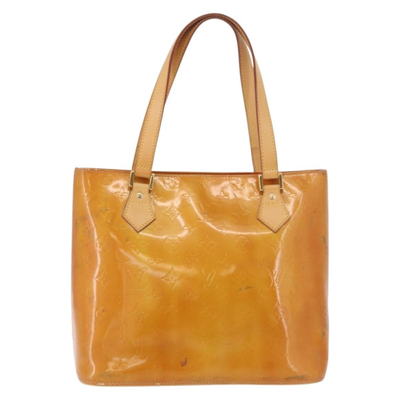 LOUIS VUITTON Monogram Vernis Houston Hand Bag Beige M91004 LV Auth 191517