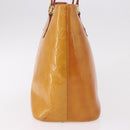 LOUIS VUITTON Monogram Vernis Houston Hand Bag Beige M91004 LV Auth 191517-6
