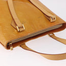 LOUIS VUITTON Monogram Vernis Houston Hand Bag Beige M91004 LV Auth 191517-8