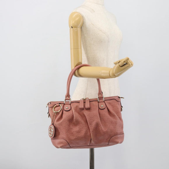 GUCCI GuccissimaGG Sukey Hand Bag Leather Pink Gold 247902 Auth 191520
