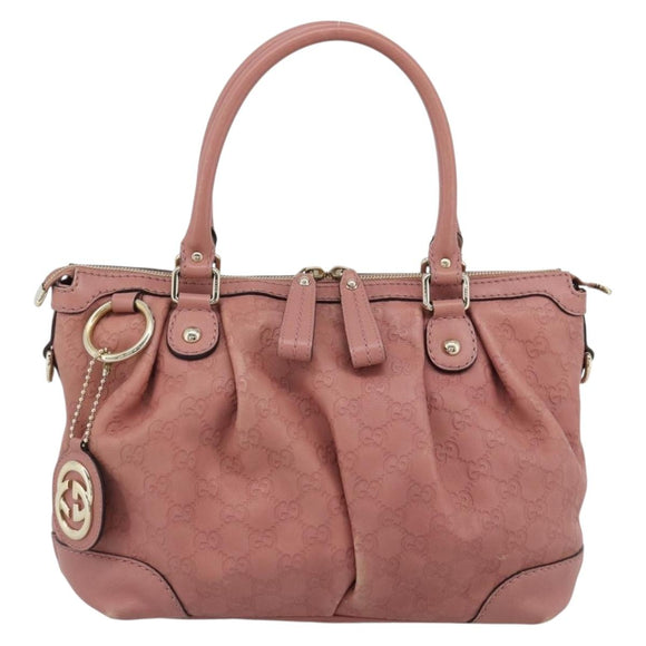 GUCCI GuccissimaGG Sukey Hand Bag Leather Pink Gold 247902 Auth 191520