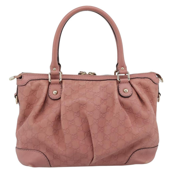 GUCCI GuccissimaGG Sukey Hand Bag Leather Pink Gold 247902 Auth 191520