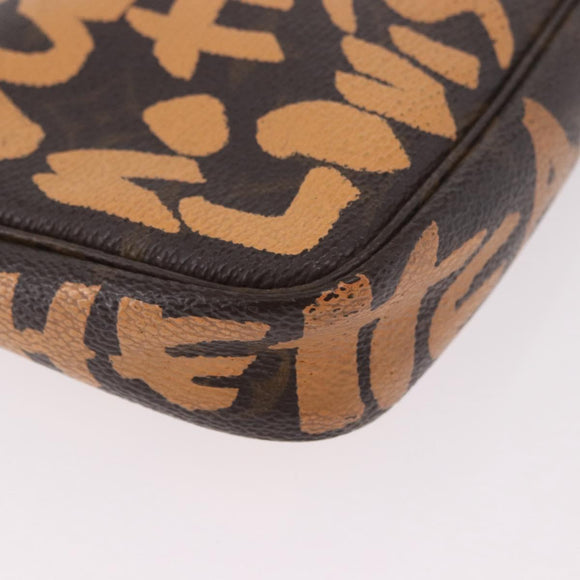 LOUIS VUITTON Monogram Graffiti Pochette Accessoires Orange M92193 Auth 191523