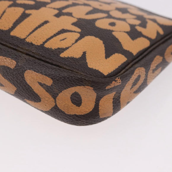 LOUIS VUITTON Monogram Graffiti Pochette Accessoires Orange M92193 Auth 191523