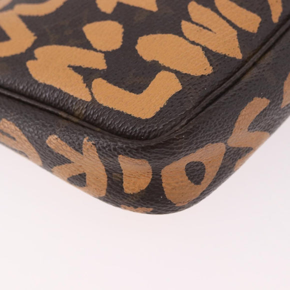 LOUIS VUITTON Monogram Graffiti Pochette Accessoires Orange M92193 Auth 191523