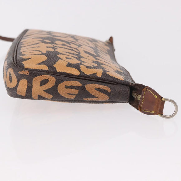 LOUIS VUITTON Monogram Graffiti Pochette Accessoires Orange M92193 Auth 191523
